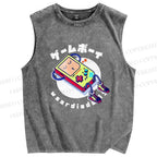 Unisex Game Printed Washed Tank Top