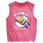 Unisex Game Printed Washed Tank Top