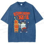 Unisex Koinobori Printed Washed Tee