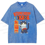Unisex Koinobori Printed Washed Tee