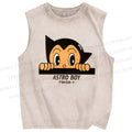 Unisex Astro Boy Printed Washed Tank Top