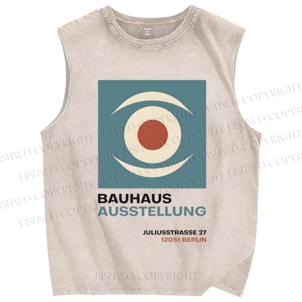 Unisex Artistic Eyes Printed Washed Tank Top