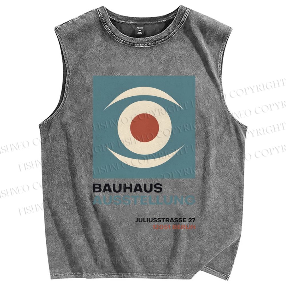 Unisex Artistic Eyes Printed Washed Tank Top