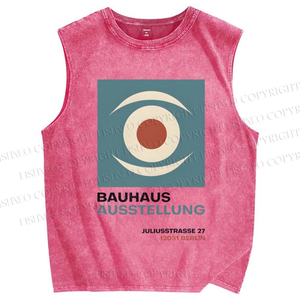 Unisex Artistic Eyes Printed Washed Tank Top