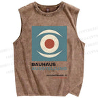 Unisex Artistic Eyes Printed Washed Tank Top