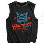 Unisex Okinawa Japan Printed Washed Tank Top
