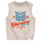 Unisex Okinawa Japan Printed Washed Tank Top