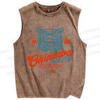 Unisex Okinawa Japan Printed Washed Tank Top