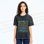 Unisex Vintage Funny Frog Snake Printed Washed Tee
