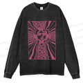 Unisex Weird Painting Casual Washed Printed Long Sleeve T-shirt