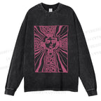 Unisex Weird Painting Casual Washed Printed Long Sleeve T-shirt