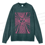 Unisex Weird Painting Casual Washed Printed Long Sleeve T-shirt