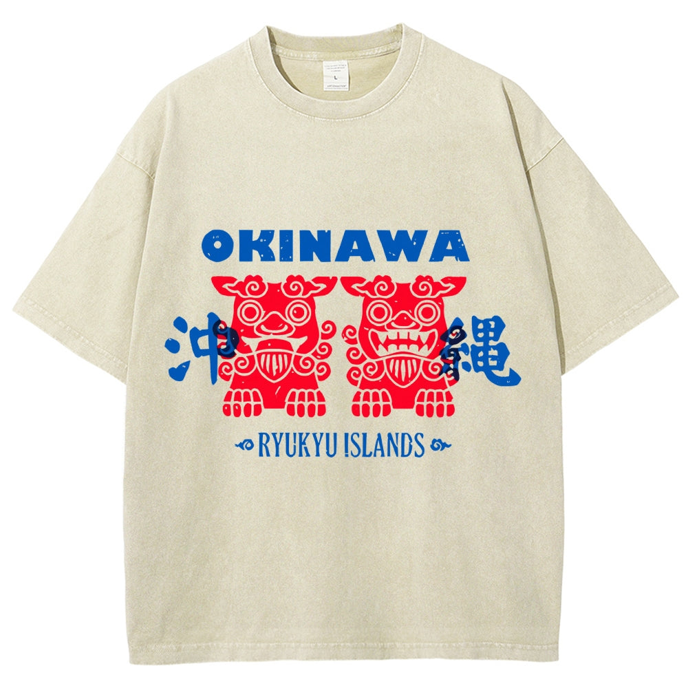 Okinawa Mascot Vintage Washed T-shirt