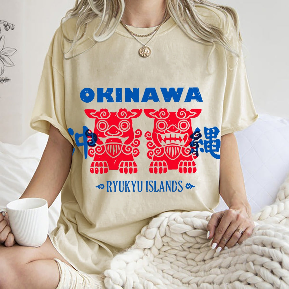 Okinawa Mascot Vintage Washed T-shirt