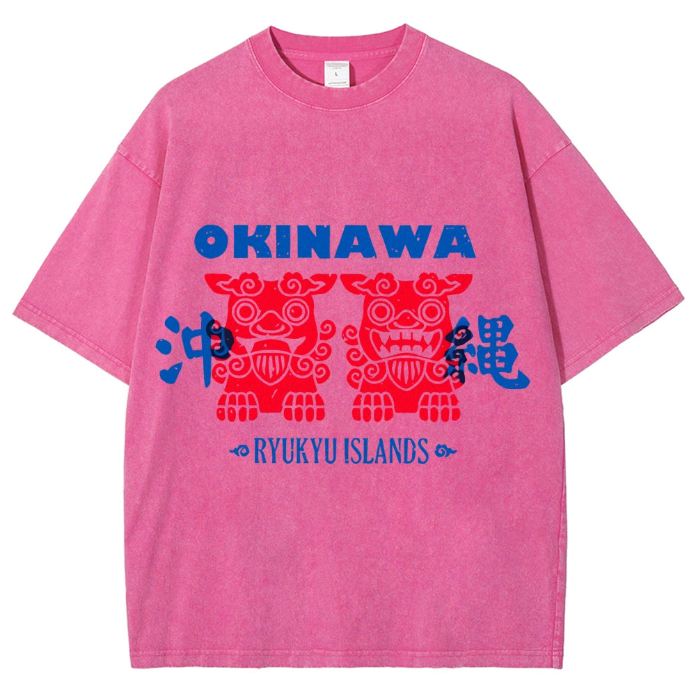 Okinawa Mascot Vintage Washed T-shirt