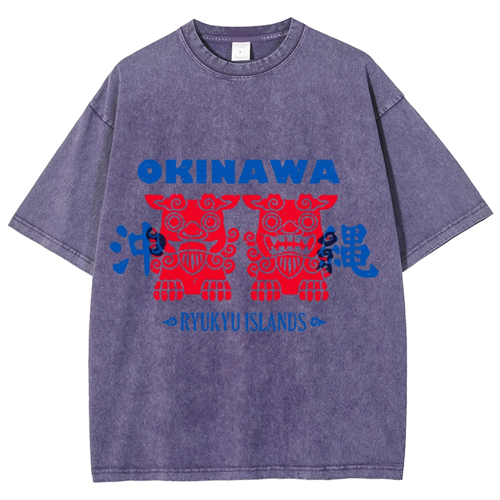 Okinawa Mascot Vintage Washed T-shirt