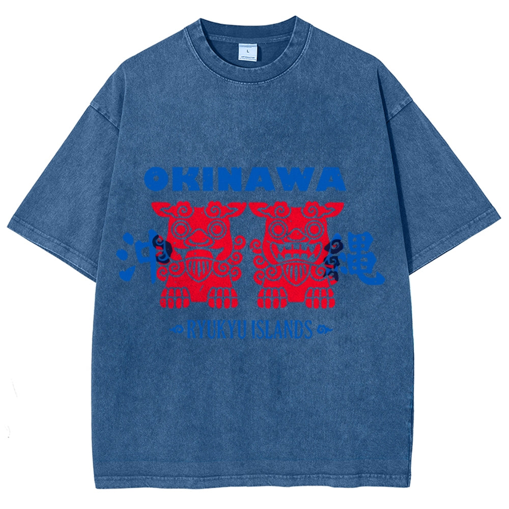 Okinawa Mascot Vintage Washed T-shirt