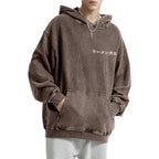 Frog Ramen Vintage Washed Cotton Back Art Hoodie