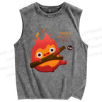 Unisex The Fire Demon Printed Washed Tank Top