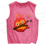 Unisex The Fire Demon Printed Washed Tank Top