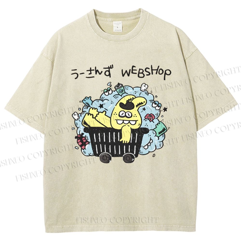 Unisex Web Shop Printed Washed Tee