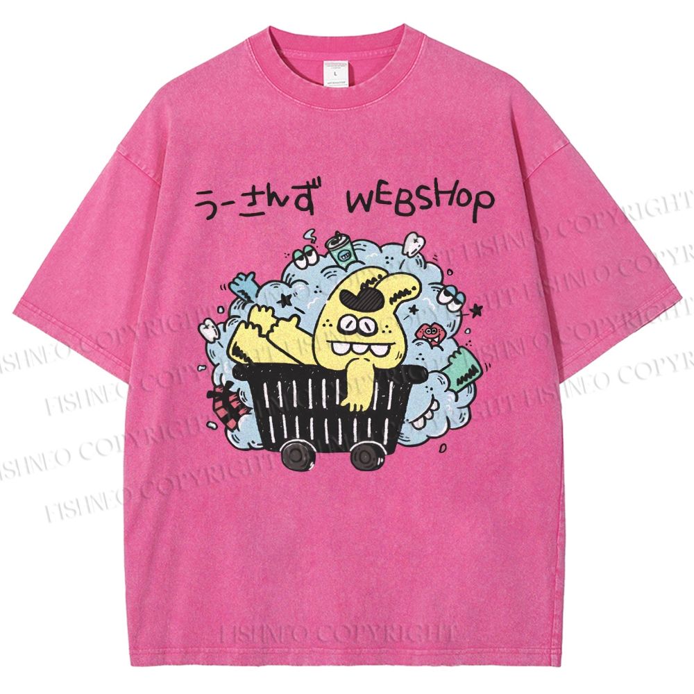 Unisex Web Shop Printed Washed Tee