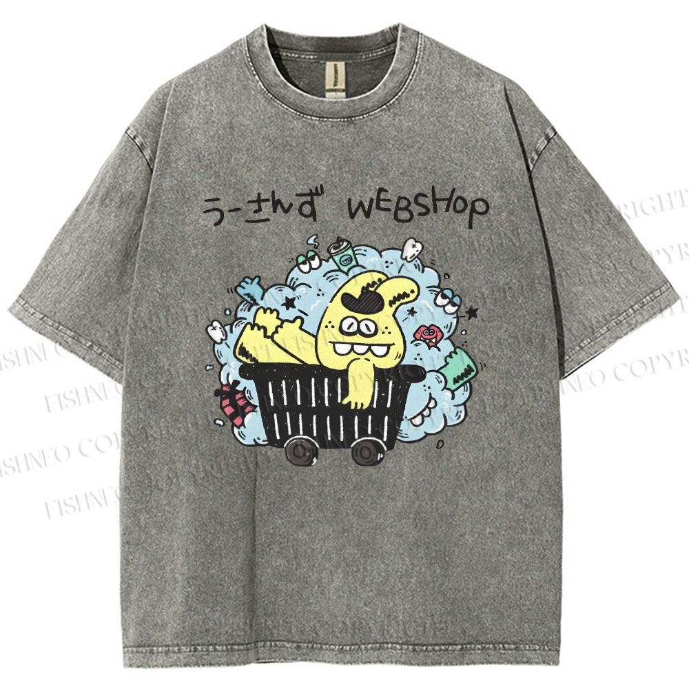 Unisex Web Shop Printed Washed Tee