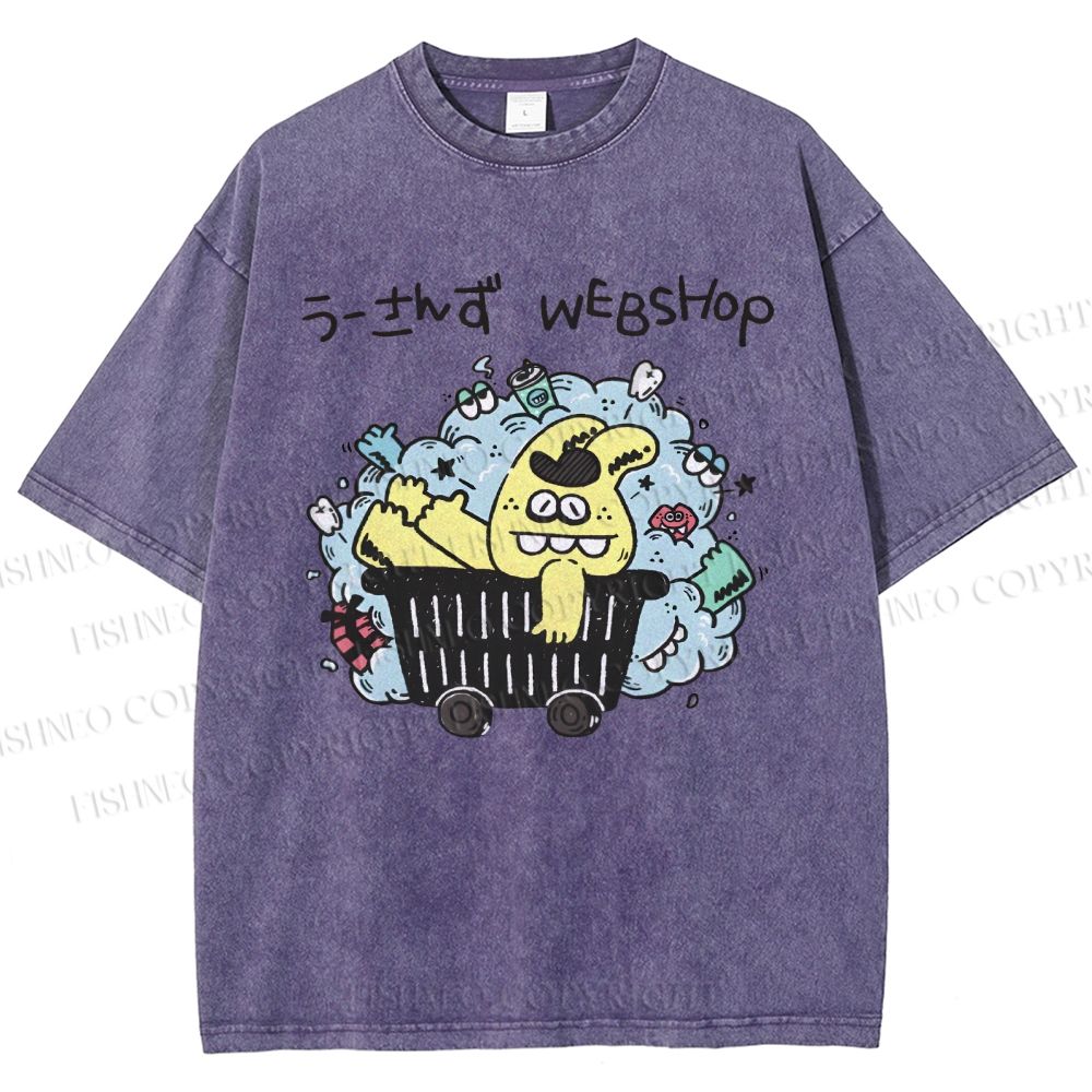 Unisex Web Shop Printed Washed Tee