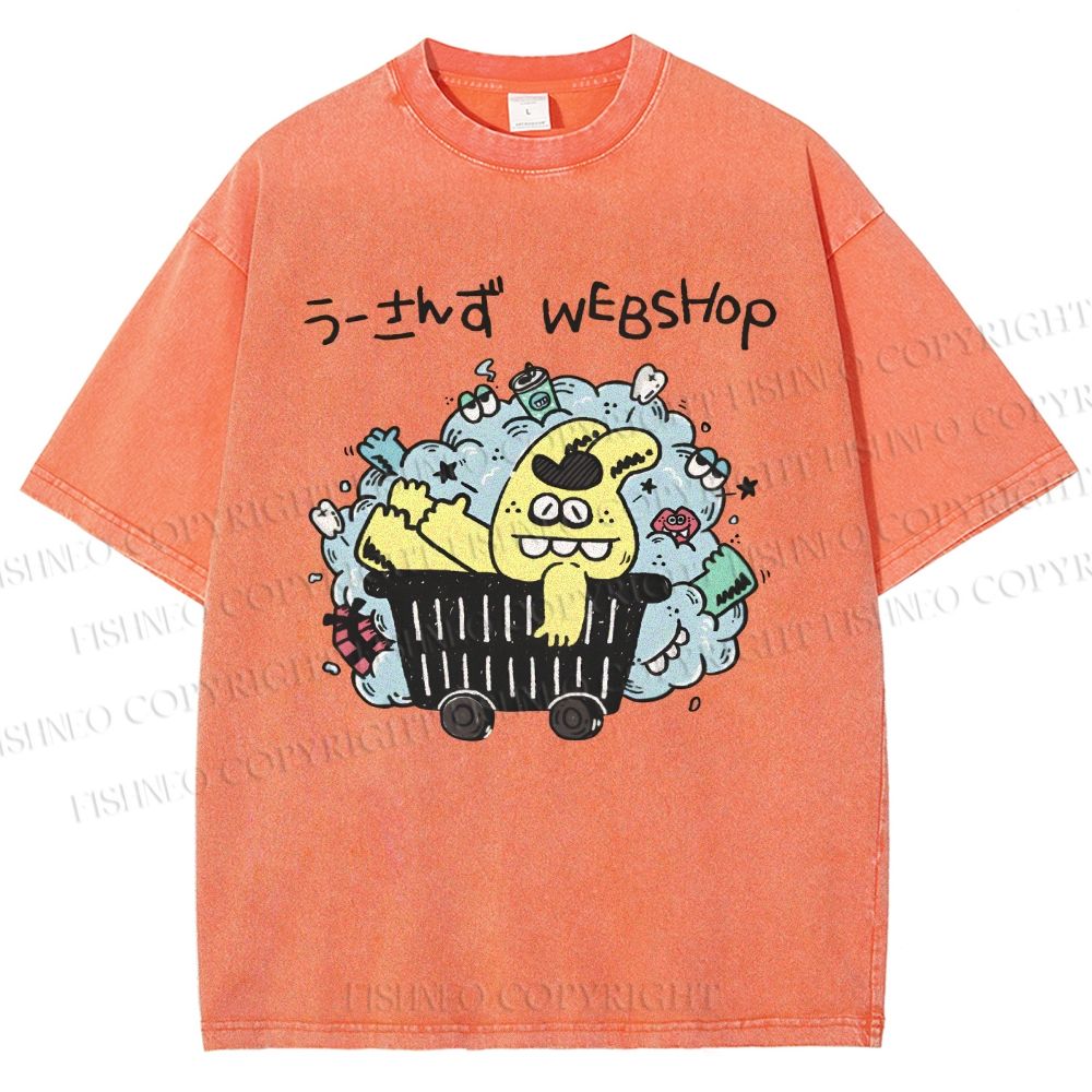 Unisex Web Shop Printed Washed Tee