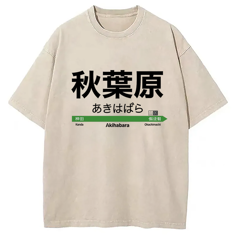 Akihabara Station Washed T-Shirt