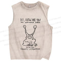 Unisex Weird Monster How Are You Printed Washed Tank Top