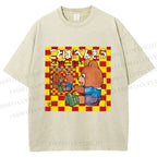 Unisex Vintage Japanese Bear Printed Washed Tee