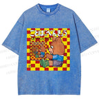 Unisex Vintage Japanese Bear Printed Washed Tee