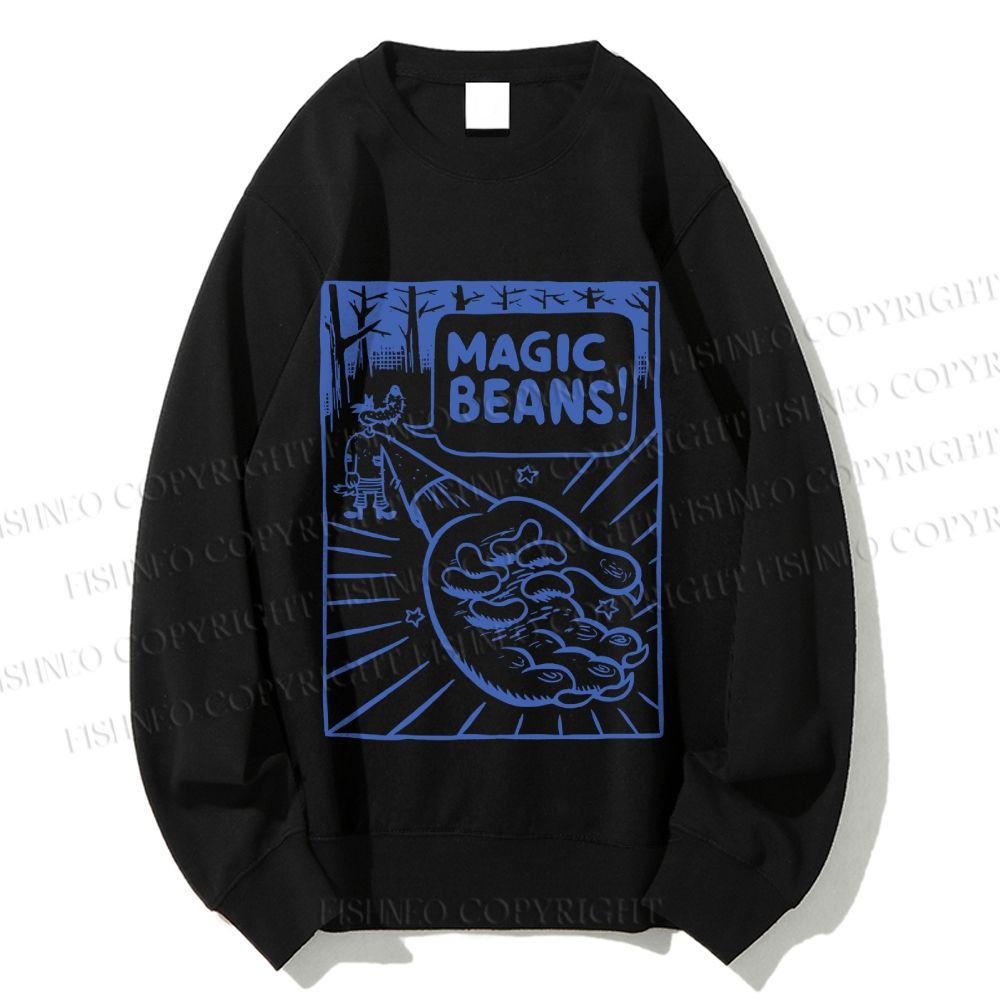 Unisex Vintage Wood Magic Beans Printed Sweatshirt