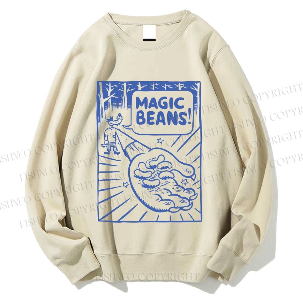 Unisex Vintage Wood Magic Beans Printed Sweatshirt