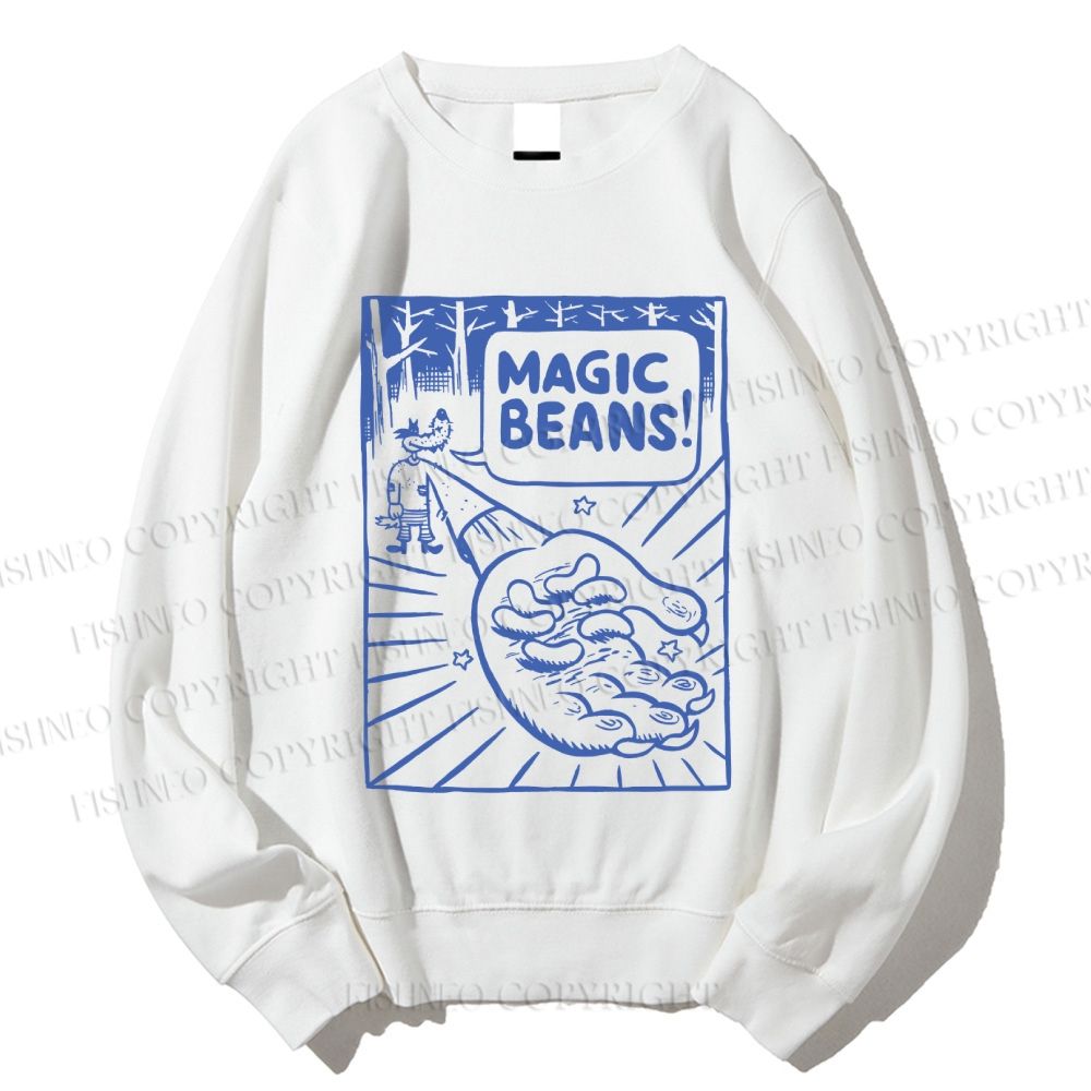 Unisex Vintage Wood Magic Beans Printed Sweatshirt