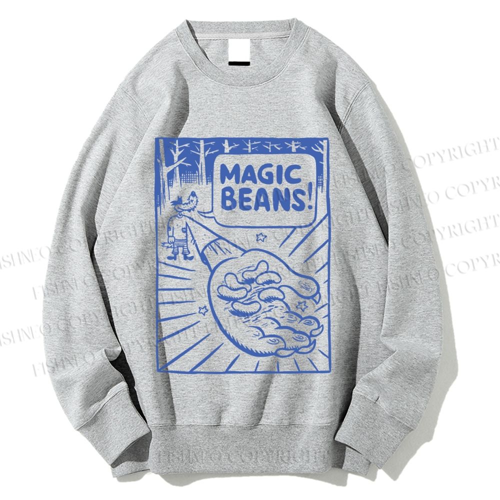 Unisex Vintage Wood Magic Beans Printed Sweatshirt