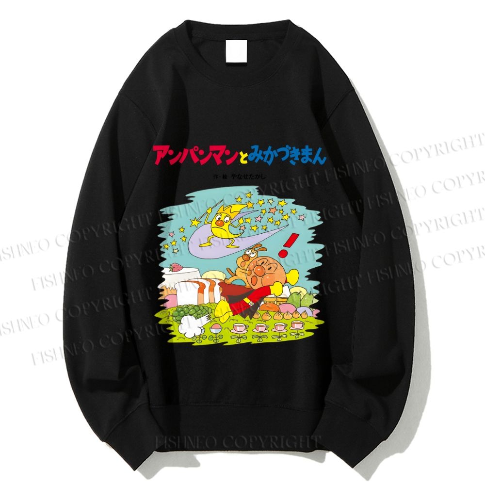Unisex Japanese Childlike Graffiti Printed Sweatshirt