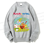 Unisex Japanese Childlike Graffiti Printed Sweatshirt