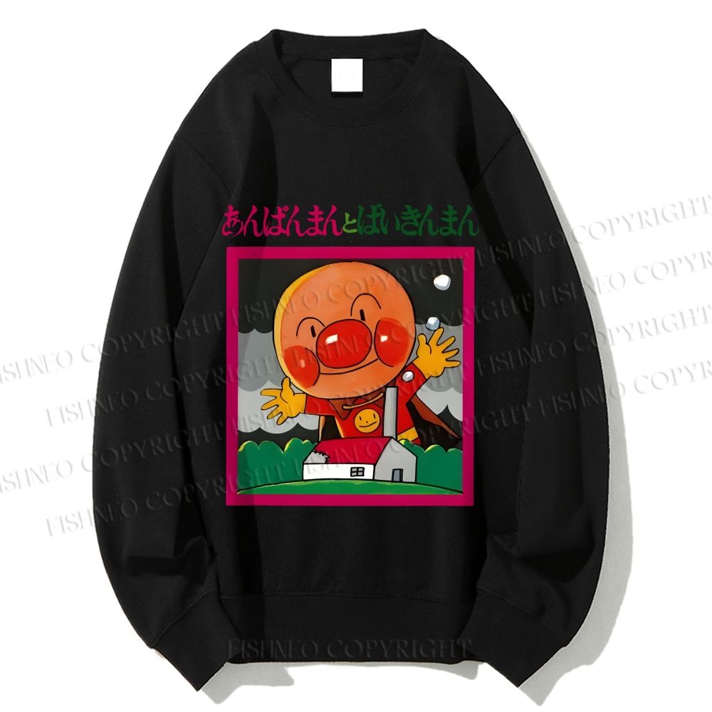 Unisex Japanese Childlike Big Nose Graffiti Printed Sweatshirt