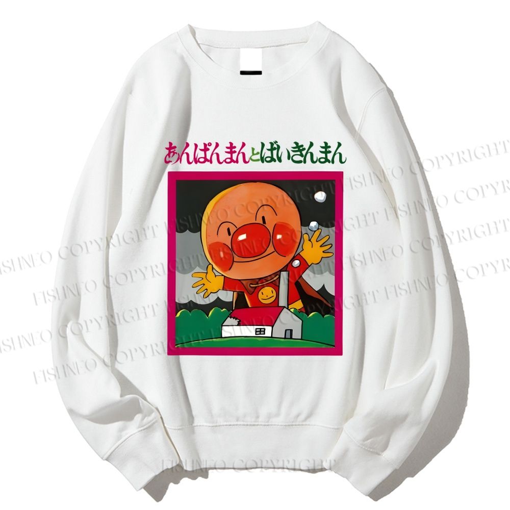 Unisex Japanese Childlike Big Nose Graffiti Printed Sweatshirt