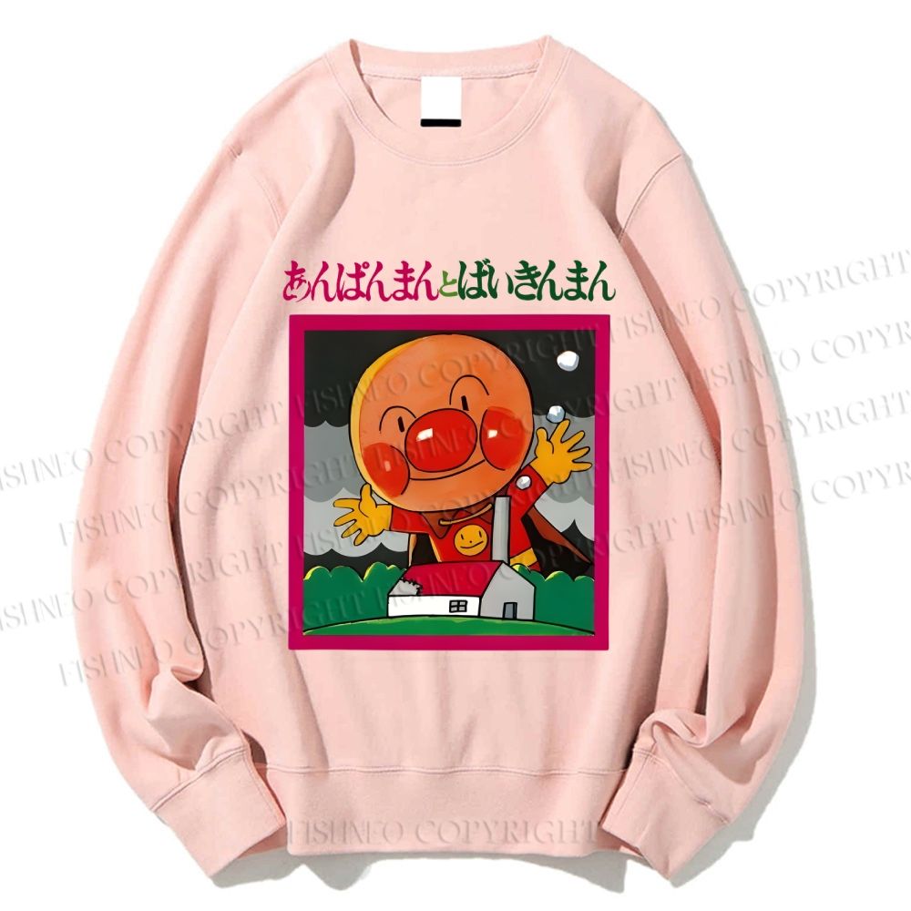 Unisex Japanese Childlike Big Nose Graffiti Printed Sweatshirt