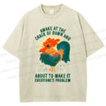 Unisex Chicken Printed Washed Tee