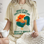 Unisex Chicken Printed Washed Tee