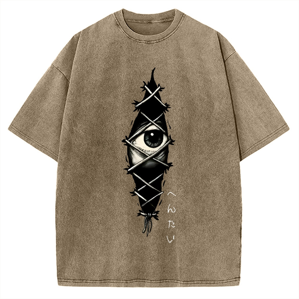 Dead Inside Horror Japanese Vintage Washed T-shirt