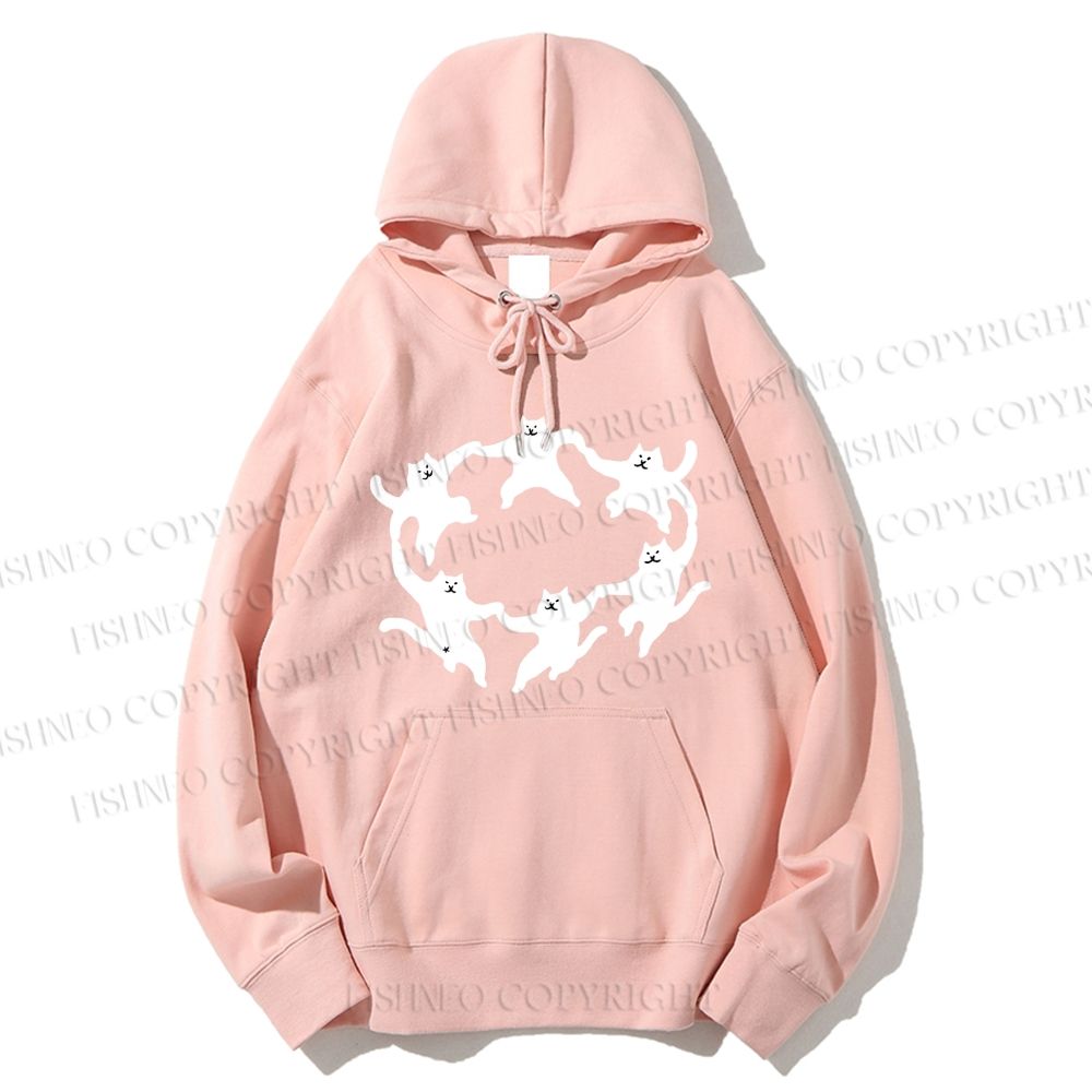 Unisex Casual Cotton Dancing Cat Printed Hoodie