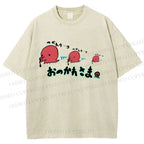 Unisex Octopus Printed Washed Tee