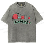 Unisex Octopus Printed Washed Tee