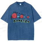 Unisex Octopus Printed Washed Tee
