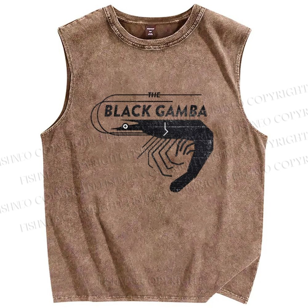 Unisex The Black Gamba Printed Washed Tank Top